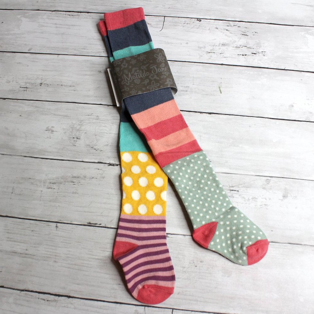 Matilda Jane Baby Girl's Sweater Tights Size 6-12 Months Patchwork